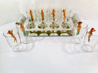 Load image into Gallery viewer, Art Deco Hand Painted Peek-A-Boo 9-Piece Cocktail Set
