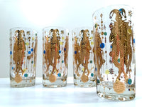 Load image into Gallery viewer, Culver Mid-Century Mardi Gras Jester Highball Glasses (Set of 4)
