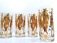 Load image into Gallery viewer, Culver Mid-Century Mardi Gras Jester Highball Glasses (Set of 4)
