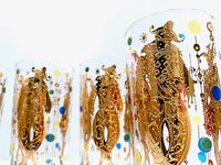 Load image into Gallery viewer, Culver Mid-Century Mardi Gras Jester Highball Glasses (Set of 4)
