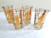 Load image into Gallery viewer, Culver Mid-Century Mardi Gras Jester Highball Glasses (Set of 4)
