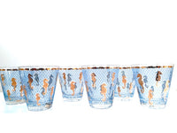 Load image into Gallery viewer, Culver Signed Mid-Century Seahorse Double Old Fashion Glasses (Set of 6)
