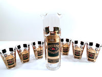 Load image into Gallery viewer, Georges Briard Signed Mid-Century Thirst Extinguisher Martini-Whiskey Bar Set (Set of 6 with Pitcher)
