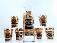 Load image into Gallery viewer, Georges Briard Signed Mid-Century Thirst Extinguisher Martini-Whiskey Bar Set (Set of 6 with Pitcher)
