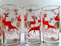 Libbey Mid-Century Atomic Deer Highball Glasses (Set of 4)