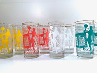 Load image into Gallery viewer, Dominion Glass Company Mid-Century Risqué Glasses (Set of 8 with Original Box)
