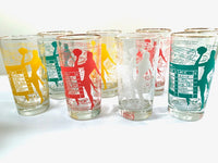 Load image into Gallery viewer, Dominion Glass Company Mid-Century Risqué Glasses (Set of 8 with Original Box)
