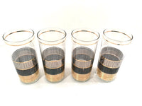 Load image into Gallery viewer, Culver Signed Mid-Century Silver, Black and Gold Highball Glasses (Set of 4)
