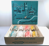 Load image into Gallery viewer, Dominion Glass Company Mid-Century Risqué Glasses (Set of 8 with Original Box)
