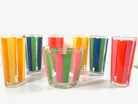 Load image into Gallery viewer, Retro Rainbow Striped 7-Piece Bar Set
