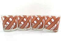 Load image into Gallery viewer, Georges Briard Signed Mid-Century Tan and Red Striped Glasses (Set of 4)
