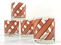Load image into Gallery viewer, Georges Briard Signed Mid-Century Tan and Red Striped Glasses (Set of 4)
