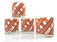 Load image into Gallery viewer, Georges Briard Signed Mid-Century Tan and Red Striped Glasses (Set of 4)
