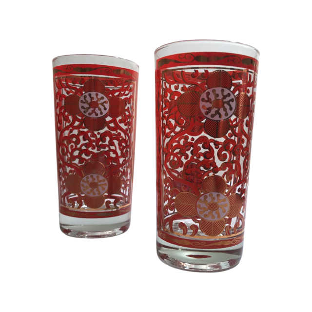 Georges Briard Signed Imperial Brocade Glasses (Set of 2)