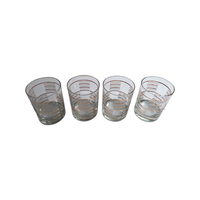 Load image into Gallery viewer, Culver Signed Gold and Frosted White Geometric Double Old Fashion Glasses (Set of 4)

