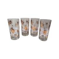 Load image into Gallery viewer, Federal Glass Mid-Century Clear Atomic 22-Karat Gold Star Glasses (Set of 4)
