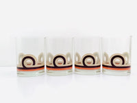 Load image into Gallery viewer, Retro Tan-Brown-Orange Stripe Double Old Fashion Glasses (Set of 4)

