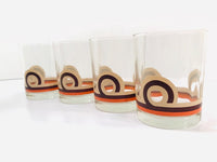 Load image into Gallery viewer, Retro Tan-Brown-Orange Stripe Double Old Fashion Glasses (Set of 4)
