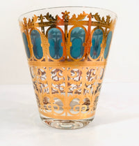 Load image into Gallery viewer, Culver Signed Mid-Century Emerald Scroll Double Old Fashion Glasses (Set of 6)
