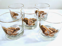 Load image into Gallery viewer, Couroc Signed Mid-Century Golden Rabbit Glasses (Set of 5)
