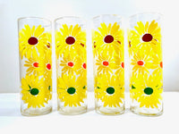 Load image into Gallery viewer, Federal Glass Retro Yellow Daisies Tall Collins Glasses (Set of 4)
