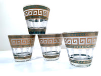 Load image into Gallery viewer, Culver Mid-Century Greek Key Old Fashion Glasses (Set of 4)
