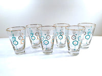 Load image into Gallery viewer, Libbey Nordic Turquoise and 22-Karat Gold Glasses (Set of 6)
