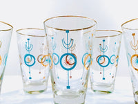 Load image into Gallery viewer, Libbey Nordic Turquoise and 22-Karat Gold Glasses (Set of 6)
