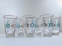 Load image into Gallery viewer, Libbey Nordic Turquoise and 22-Karat Gold Glasses (Set of 6)
