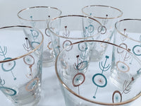 Load image into Gallery viewer, Libbey Nordic Turquoise and 22-Karat Gold Glasses (Set of 6)
