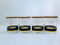 Load image into Gallery viewer, Culver Signed Mid-Century Black and 22-Karat Gold Devon Double Old Fashion Glasses (Set of 4)
