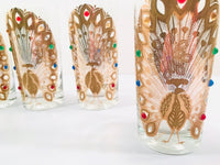 Load image into Gallery viewer, Culver Signed Mid-Century 22-Karat Gold Peacock Highball Glasses (Set of 4)

