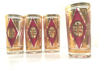 Load image into Gallery viewer, Culver Signed Mid-Century Gold and Amethyst Highball Glasses (Set of 4)
