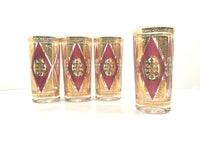 Load image into Gallery viewer, Culver Signed Mid-Century Gold and Amethyst Highball Glasses (Set of 4)
