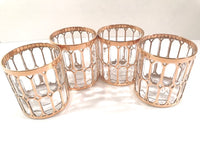 Load image into Gallery viewer, Imperial Glass Company – Spanish Windows 22-Karat Gold Mid-Century Old Fashion Glasses (Set of 4)
