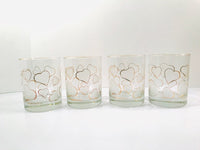 Load image into Gallery viewer, Culver Signed Mid-Century Frosted Hearts Double Old Fashion Glasses (Set of 4)

