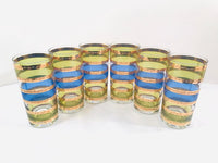 Load image into Gallery viewer, Culver Signed Mid-Century Rondo Blue-Green and Gold Stripe Highball Glasses (Set of 6)
