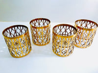 Load image into Gallery viewer, Imperial Glass Company – El Tabique D’Oro 22-Karat Gold Mid-Century Double Old Fashion Glasses (Set of 4)
