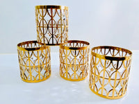 Load image into Gallery viewer, Imperial Glass Company – El Tabique D’Oro 22-Karat Gold Mid-Century Double Old Fashion Glasses (Set of 4)
