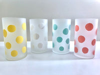 Load image into Gallery viewer, Federal Glass Mid-Century Frosted Polka Dot Glasses (Set of 4)
