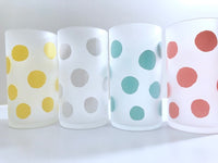 Load image into Gallery viewer, Federal Glass Mid-Century Frosted Polka Dot Glasses (Set of 4)
