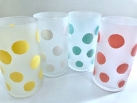 Load image into Gallery viewer, Federal Glass Mid-Century Frosted Polka Dot Glasses (Set of 4)
