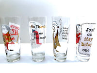 Load image into Gallery viewer, Mid-Century Osborne Kemper Thomas Humorous Tall Collins Glasses (Set of 4)
