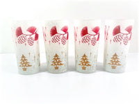 Load image into Gallery viewer, West Virginia Glass Pavl Signed Vintage Mid-Century Frosted Christmas Glasses (Set of 4)
