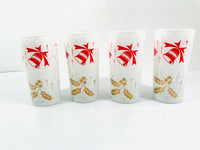 Load image into Gallery viewer, West Virginia Glass Pavl Signed Vintage Mid-Century Frosted Christmas Glasses (Set of 4)
