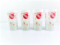Load image into Gallery viewer, West Virginia Glass Pavl Signed Vintage Mid-Century Frosted Christmas Glasses (Set of 4)
