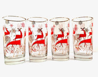Mid-Century Atomic Deer Highball Glasses (Set of 6)