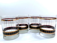 Load image into Gallery viewer, Culver Mid-Century Black and 22-Karat Gold Devon Double Old Fashion Glasses (Set of 4)
