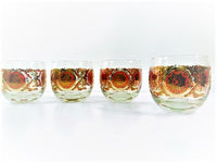 Load image into Gallery viewer, Pasinski Signed Washington Gold and Orange Roly Poly Glasses (Set of 4)
