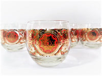 Load image into Gallery viewer, Pasinski Signed Washington Gold and Orange Roly Poly Glasses (Set of 4)
